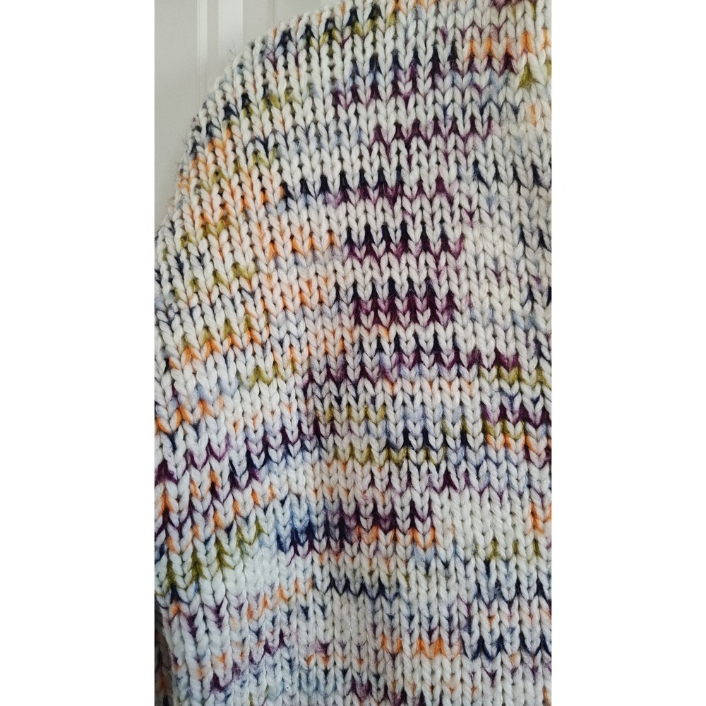 Women Size S Loft Boho Multi-Color Space Dye V-Neck Knit‎ Sweater Excellent - Picture 5 of 15